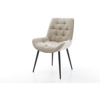 Esszimmerstuhl Taimi-Flex Webstoff Soft Beige 4-Fuß konisch Schwarz