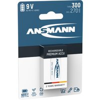 ANSMANN NiMH Akku maxE, 9V E-Block, 300 mAh, 1er Blister