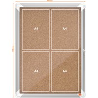 nobo Schaukasten Premium Plus, Kork-Rückwand, 4 x DIN A4 – Bild 2
