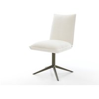 Drehstuhl Lelio-Flex Bouclé Soft Beige Fußkreuz Effektfinish Titan 360 drehbar Wippfunktion Taschenfederkern