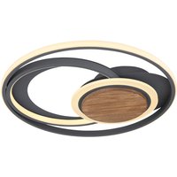 Nirra Deckenlampe braun, grau 67256-45, D/H: 49,5 x 8 cm, Kunststoff, Metall, Holz – Bild 2