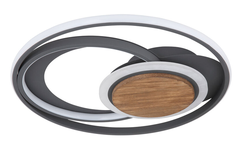 Nirra Deckenlampe braun, grau 67256-45, D/H: 49,5 x 8 cm, Kunststoff, Metall, Holz – Bild 6