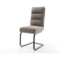 Freischwinger Pela-Flex Strukturstoff Soft Taupe Freischwinger flach Schwarz Taschenfederkern