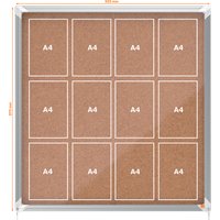nobo Schaukasten Premium Plus, Kork-Rückwand, 12 x DIN A4