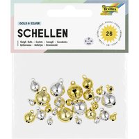 folia Metallglöckchen, 3 Größen sortiert, gold und silber – Bild 2