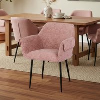 Esszimmerstuhl chenille CHENO - 6er Set Rosa – Bild 2