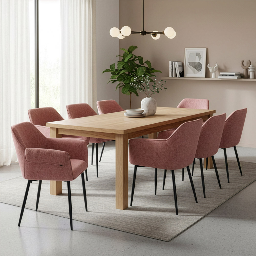 Esszimmerstuhl chenille CHENO - 6er Set Rosa – Bild 3