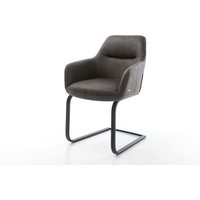 Freischwinger Pejo-Flex Mikrofaser Anthrazit Vintage Freischwinger flach Schwarz Taschenfederkern