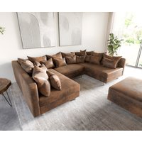 DELIFE Clovis Ecksofa Braun