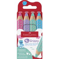 FABER-CASTELL Dreikant-Buntstift Grippy Pastell, 4er Etui