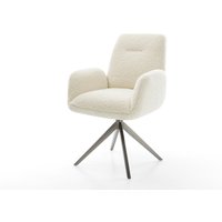 Drehstuhl Zoa-Flex Teddystoff Beige Kreuzgestell breit Graphit 360 drehbar Wippfunktion Taschenfederkern