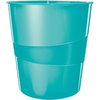 LEITZ Papierkorb WOW, aus Kunststoff, 15 Liter, eisblau – Bild 2
