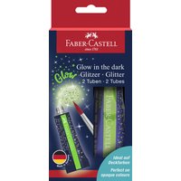FABER-CASTELL Glitzer-Gel Glow in the dark, 2 Tuben à 12 ml