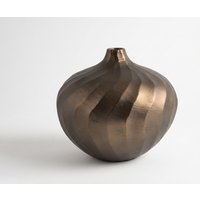 Vase Torvia B25 x T25 x H23 cm Aluminium Aurum Satin Handgemacht