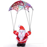 Deuba LED Acryl Figur Weihnachtsmann mit Fallschirm