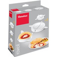 metaltex Ravioli- und Maultaschenformer, 3er Set, weiß