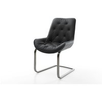 Freischwinger Taimi-Flex Echt-Leder Schwarz Freischwinger flach Graphit