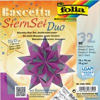 folia Faltblätter Bascetta-Stern, 150x150 mm, lila/anthrazit