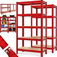 monzana® Schwerlastregal 2er-Set Rot 180x90x40cm pulverbeschichtet je 875kg