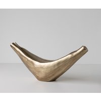Skulptur Navira B77 x T17 x H31 cm Aluminium Champagner Ivory Handgemacht
