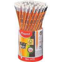 Maped Bleistift BLACK, PEPS, mit Radierer, 72er Köcher