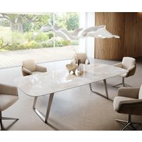 Esstisch Edge Boot 270x120 cm Keramik Iris FMG Onice Grigio Edelstahl Schräg