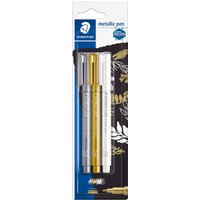 STAEDTLER Permanent-Marker Metallic, Rundspitze, 3er Blister