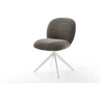 Drehstuhl Nube-Flex Bouclé Soft Schlamm Kreuzgestell breit Weiß 360 drehbar Wippfunktion Taschenfederkern