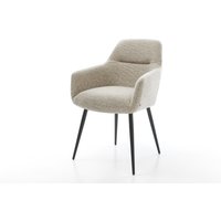 Esszimmerstuhl Pejo-Flex Webstoff Soft Beige 4-Fuß konisch Schwarz Taschenfederkern