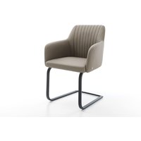 Freischwinger Greg-Flex Echt-Leder Schlamm Freischwinger flach Schwarz Taschenfederkern