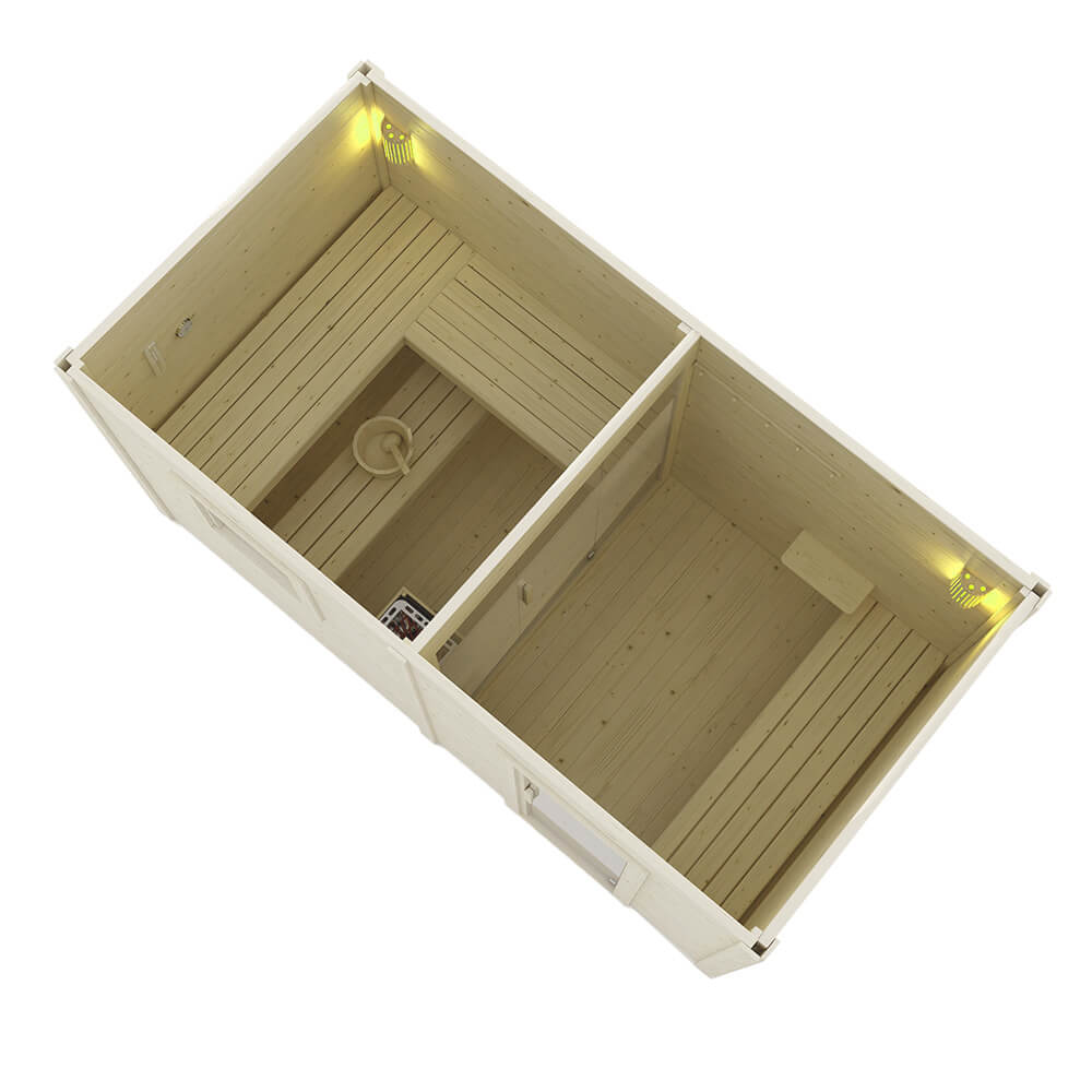 Saunahaus Outdoor mit Vorraum TALO XL - 400 x 217 cm für 5 Personen – Bild 4
