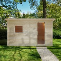 Saunahaus Outdoor mit Vorraum TALO XL - 400 x 217 cm für 5 Personen