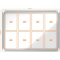 nobo Schaukasten Premium Plus, Metall-Rückwand, 8 x DIN A4 – Bild 2