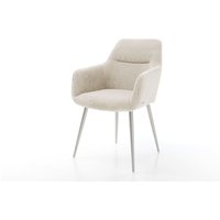 Esszimmerstuhl Pejo-Flex Cord Beige 4-Fuß konisch Edelstahl Taschenfederkern