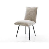 Esszimmerstuhl Lelio-Flex Webstoff Soft Beige 4-Fuß konisch Schwarz Taschenfederkern