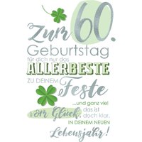 CACTUS Geburtstagskarte, Kleeblatt, - 60. Geburtstag – Bild 2