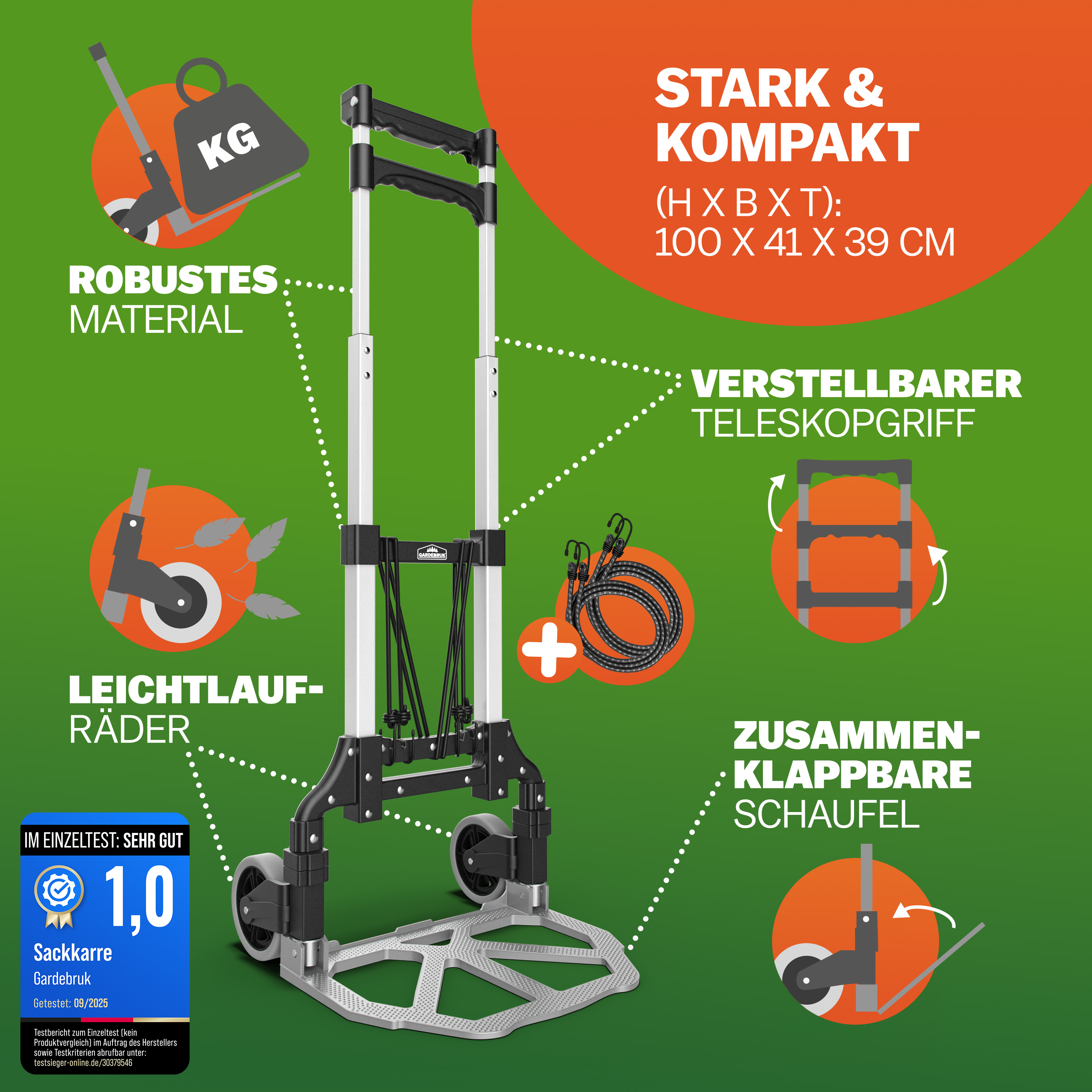 Gardebruk 109912 Sackkarre Aluminium – Bild 3