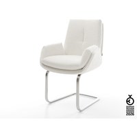 Freischwinger Clea-Flex Bouclé Creme-Weiß Freischwinger flach Edelstahl – Bild 2