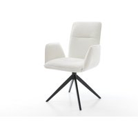 Drehstuhl Vinja-Flex Bouclé Soft Beige Kreuzgestell breit Schwarz 360 drehbar Wippfunktion