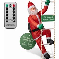 monzana Weihnachtsmann auf Leiter mit 100 LEDs