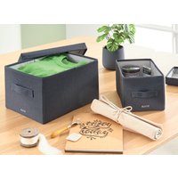 LEITZ Aufbewahrungsbox aus Stoff, Größe M, 2er Set, samtgrau