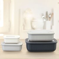 Frischhalteboxen-Set mit Rillen, 4-teilig