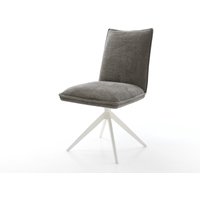 Drehstuhl Lelio-Flex Bouclé Soft Schlamm Kreuzgestell breit Weiß 360 drehbar Wippfunktion Taschenfederkern