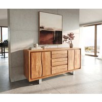 Sideboard Live-Edge 170 cm Akazie natur 3 Schübe 4 Türen