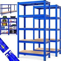 monzana Schwerlastregal 2er-Set Blau 180x90x40cm pulverbeschichtet je 875kg