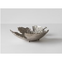 Schale Folia B41 x T38 x H12 cm Aluminium Platin Handgemacht