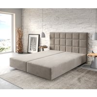 Boxspringgestell Dream-Fine 160x200 cm Mikrofaser Beige – Bild 2