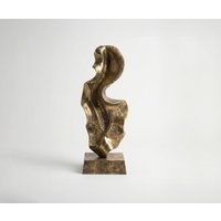 Skulptur Arvena B26 x T14 x H70 cm Aluminium Oro Antico Handgemacht