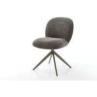 Drehstuhl Nube-Flex Bouclé Soft Schlamm Kreuzgestell breit Effektfinish Titan 360 drehbar Wippfunktion Taschenfederkern