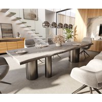 DELIFE Edge Esstisch Akazie Edelstahl